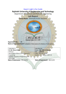 Mesh & Nodal Analysis Lab Report - Electrical Circuits