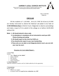 Lok Adalat Attendance Circular for Law Students