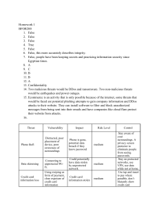 Information Security Homework: Threats & Vulnerabilities