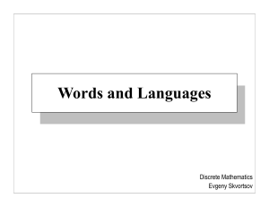 Words and Languages in Discrete Mathematics