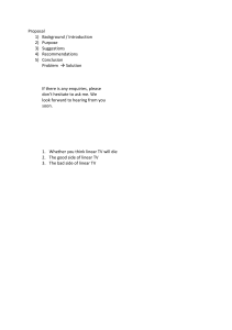 Linear TV Analysis Proposal: Future, Pros & Cons
