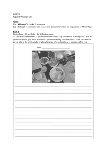 Writing Skills Worksheet: 'Although' & Photo Description