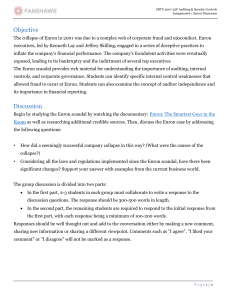 Enron Scandal: Auditing & Security Controls Assignment
