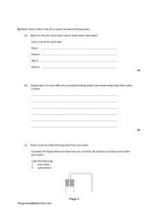 Water Treatment Exam Questions | Chemistry