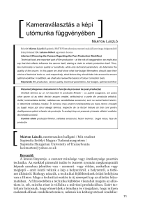 Choix de cam&eacute;ra et post-production : Cin&eacute;ma &agrave; petit budget