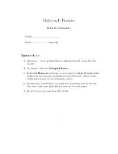 Math for Economics Midterm II Practice Exam
