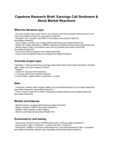 Earnings Call Sentiment & Stock Market Reactions