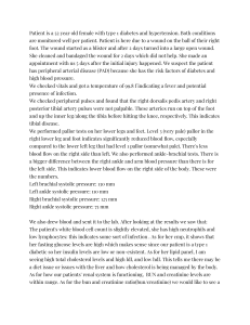 PAD Case Study: Diabetes, Hypertension, Diagnosis & Angioplasty