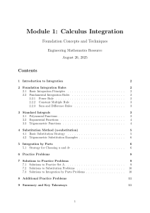Calculus Integration: Engineering Math Module
