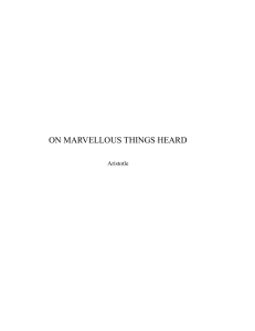 Aristotle: On Marvellous Things Heard - Revised Oxford Translation