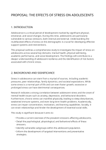 Effects of Stress on Adolescents: A Comprehensive Research Proposal