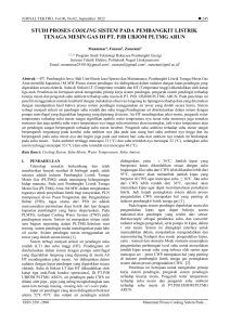 Studi Sistem Pendingin pada Pembangkit Listrik Mesin Gas