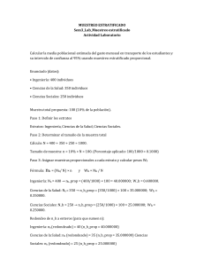 Laboratorio de Muestreo Estratificado: Costos de Transporte