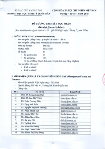Monetary & Financial Theories Course Syllabus