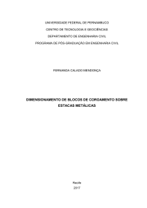 Dimensionamento de Blocos sobre Estacas Metálicas