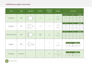 OCR Boolean Algebra Cheat Sheet: Logic Gates & Rules Explained