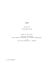 Gadget: Oppenheimer Shooting Script by Christopher Nolan
