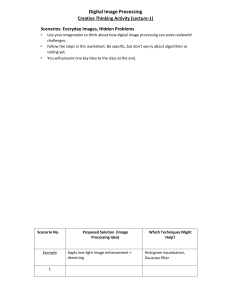 Digital Image Processing Creative Thinking Activity: Real-World Challenges