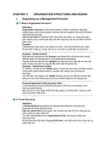 Organization Structures & Design: Management Chapter