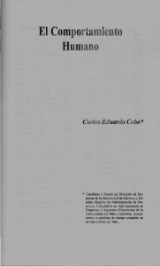 El Comportamiento Humano: Teor&iacute;as y Paradigmas