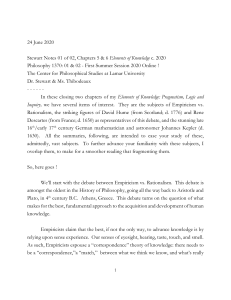 Empiricism vs. Rationalism: Philosophy Notes on Hume & Descartes