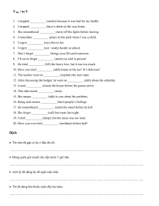 English Grammar Exercises: Gerunds, Infinitives, Passive Voice