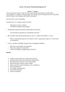 Marketing Management II: Product Innovation & Strategy Activity Brief