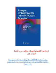 eBook Managing Cardiovascular Risk In Elective Total Joint Arthroplasty 2023rd Edition By Eric E. Harrison , Nghia H. Ho