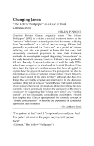 The Yellow Wallpaper: Dual Consciousness & Feminist Literary Analysis