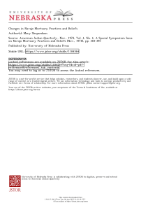 Navajo Mortuary Practices & Beliefs: Changes & Cultural Shifts