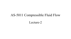 Compressible Fluid Flow: Lecture 2 - Key Concepts