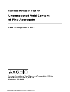 Uncompacted Void Content Test for Fine Aggregate (AASHTO T 304)