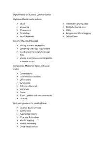 Digital Media for Business Communication Outline