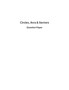 Circles, Arcs & Sectors Question Paper - IGCSE Maths