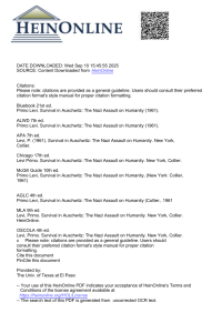 Survival in Auschwitz: Our Nights Excerpt