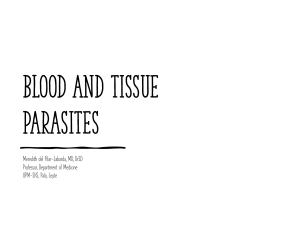 Blood and Tissue Parasites: Malaria & Filariae Presentation