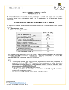 Especificaciones de Equipos de Presión - Sistemas de Agua Potable