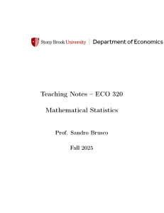 ECO 320 Mathematical Statistics Teaching Notes