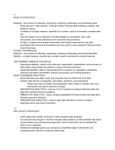 Statistics & Business Analytics: Definitions, Types & Why Study