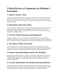 Critical Review: Arguments on Pakistan's Formation & Evolution