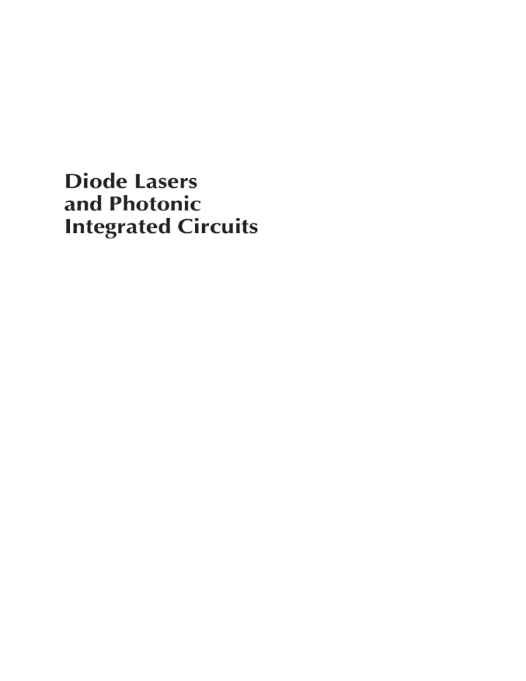 Diode Lasers and Photonic Integrated Circuits Textbook