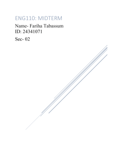 ENG110 Midterm Exam: Feminist Themes & Childhood Analysis