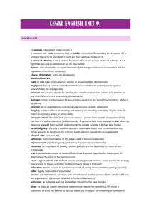 Legal English Vocabulary: Criminal & Civil Law Definitions