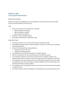 Rubik's Cube Challenge Mechanics: Grade 6 Competition Rules