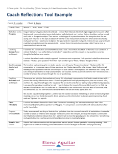 Coach Reflection Tool Example: Strategies for School Transformation