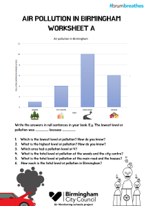 Air Pollution in Birmingham Worksheet A | Data Analysis for Schools