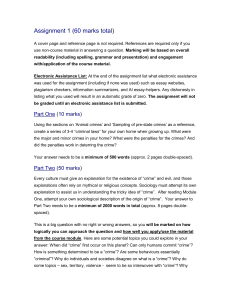 Sociology Assignment: Origin of Crime & Home 'Laws'