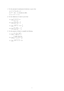 Mathematical Induction and Limits Problem Set