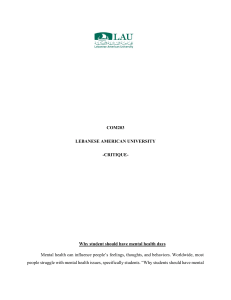 Critique of "Why Students Should Have Mental Health Days" TED Talk