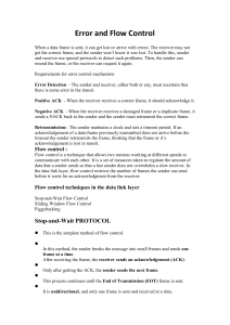 Error & Flow Control: Stop-and-Wait, Sliding Window